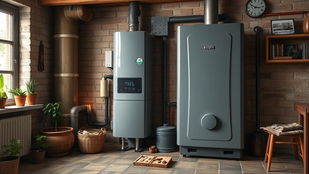 보일러 교체 시 고려사항 (realistic 스타일)