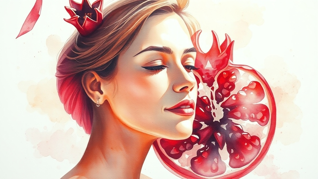 여성 건강, 석류즙이 답? (watercolor 스타일)