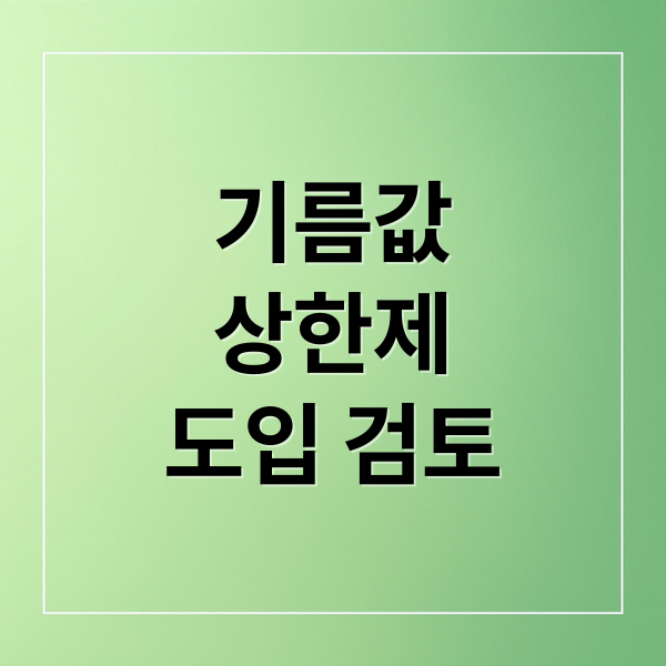 기름값 상한제 도입 검토