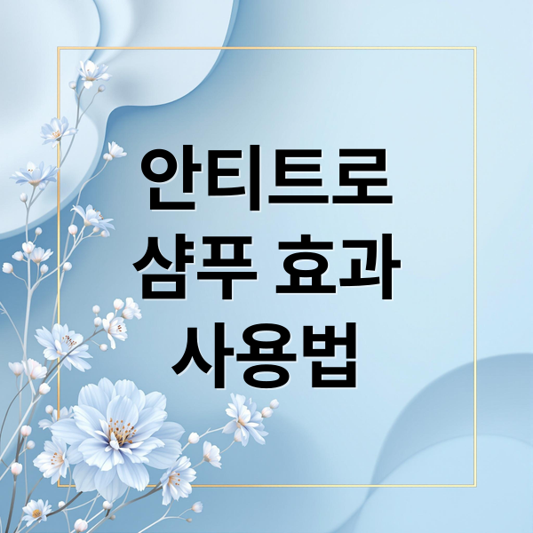 안티트로
샴푸 효과
사용법 (안티트로 샴푸 효과 후기)