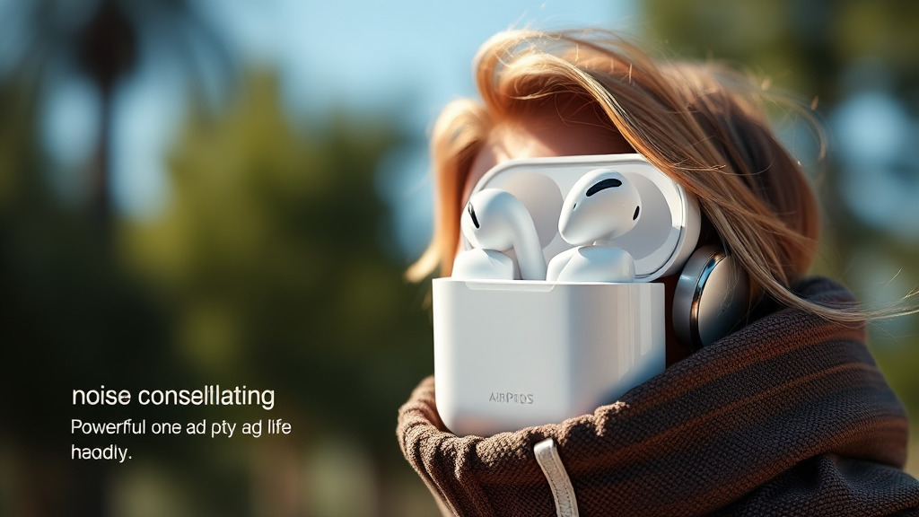 H2 칩 탑재: 완성된 스마트 오디오 경험 (realistic 스타일)