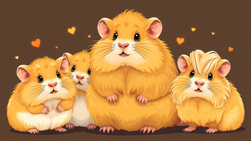 골든햄스터 종류 (illustration 스타일)