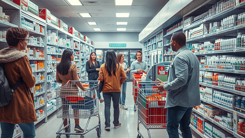 창고형 약국, 무엇이 특별할까? (realistic 스타일)