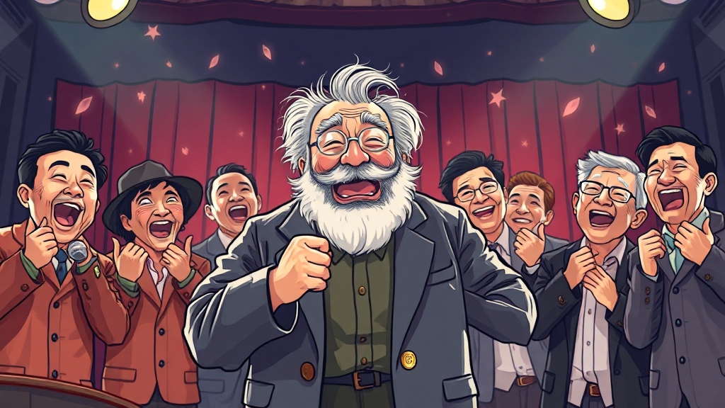 웃음과 유머로 가득했던 삶 (illustration 스타일)