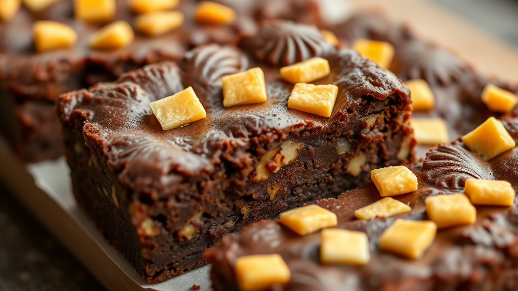 새로운 경험: 치즈와 브라우니의 조화 (realistic 스타일)