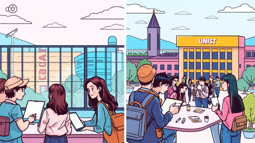 학교생활 & 커리큘럼 비교 (cartoon 스타일)