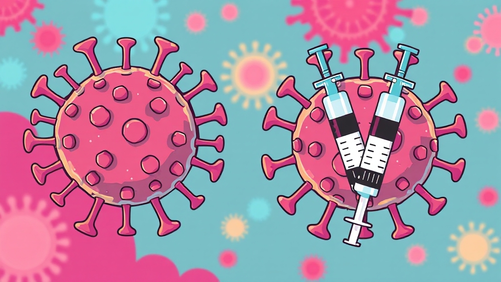 독감 백신 종류별 특징 및 비용 비교 (3가 vs 4가) (cartoon 스타일)