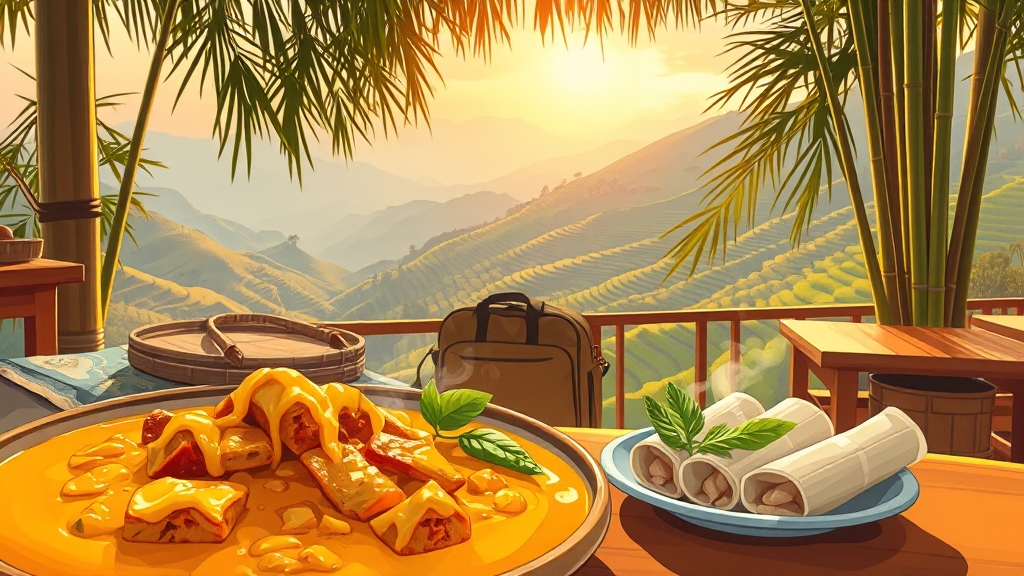 사파 맛집 & 편의시설 정보 (illustration 스타일)