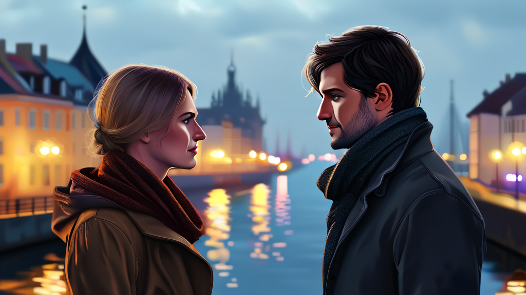 등장인물 간의 숨겨진 연결고리 (realistic 스타일)