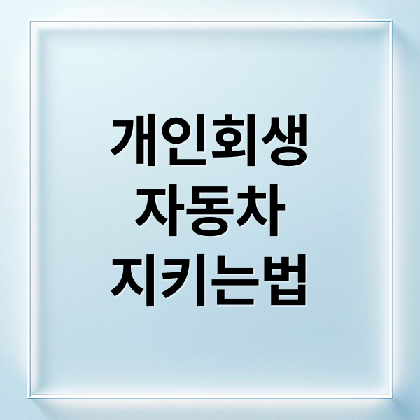개인회생
자동차
지키는법 (개인회생 자동차 소유 조건)