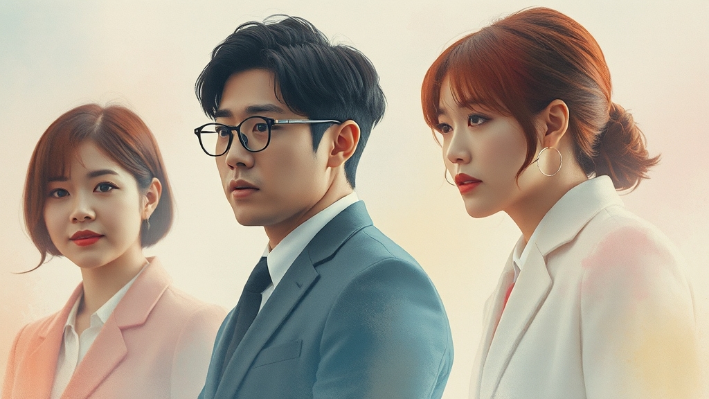 등장인물 및 인물관계 분석 (watercolor 스타일)