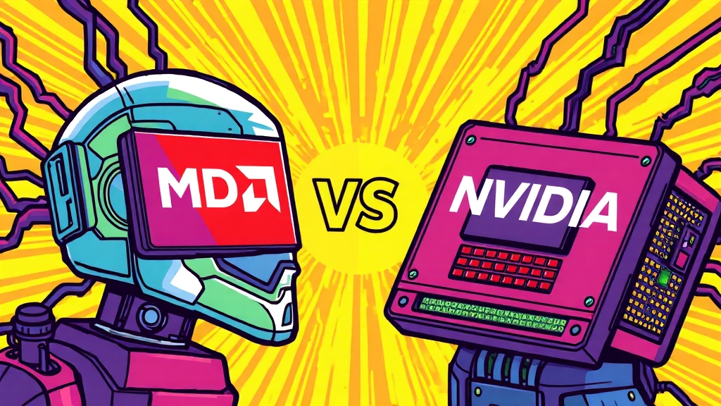 AI 반도체 시장, AMD vs NVIDIA (cartoon 스타일)