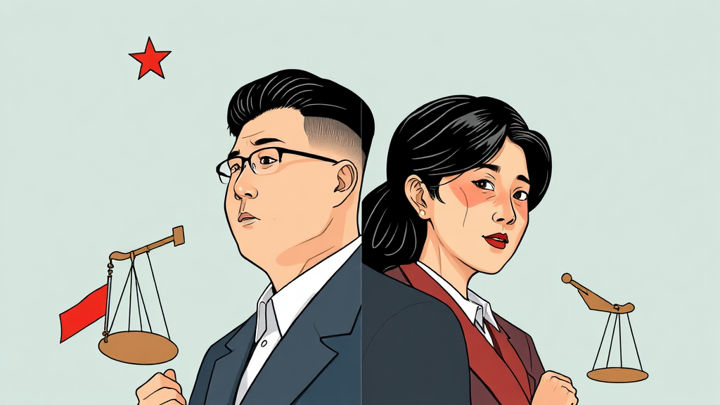 정치·사회 이슈: 북한 동향 및 주요 판결 (illustration 스타일)