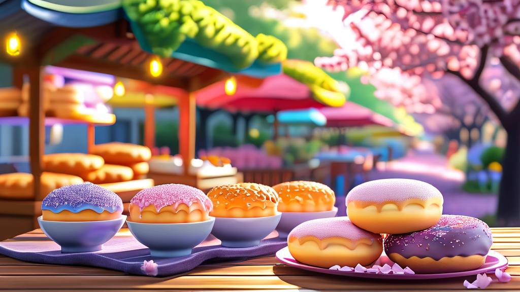 봄날의 추억을 더하는 맛집 탐방 (realistic 스타일)