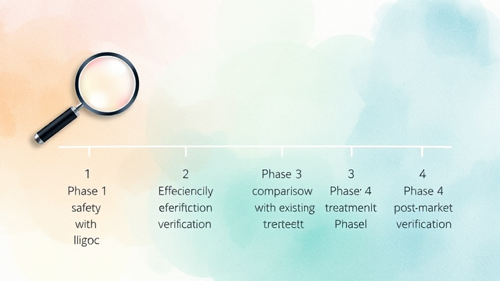 임상 시험, 단계별 분석 (watercolor 스타일)