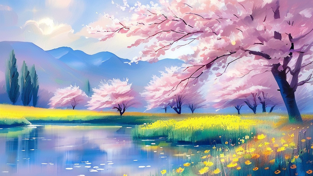 화담숲 봄 시즌 개장 및 운영 정보 (watercolor 스타일)