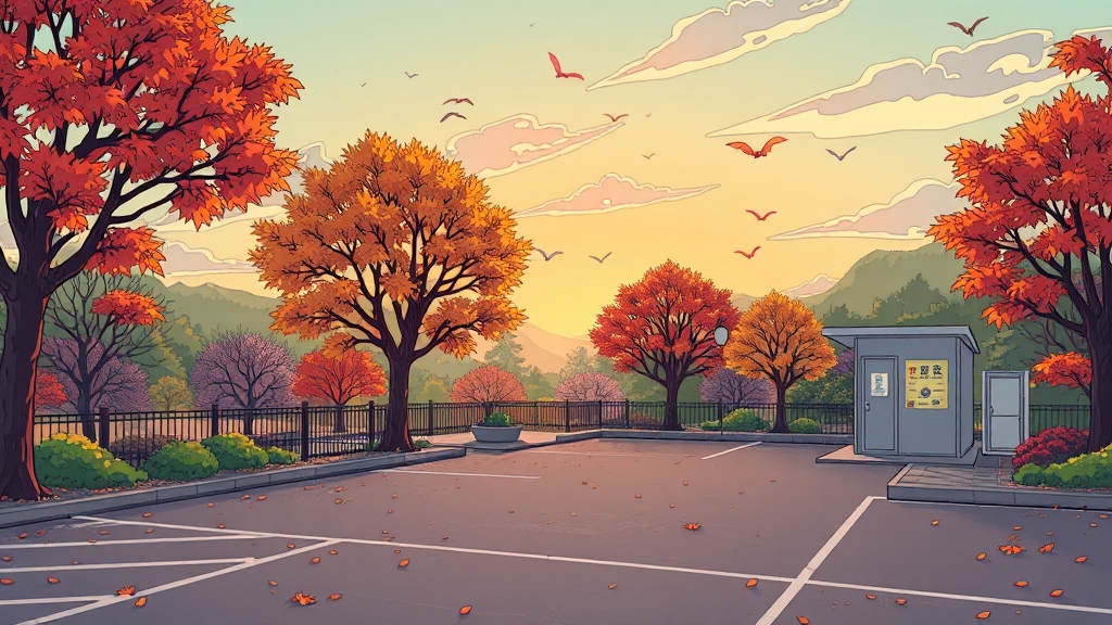 주차 정보 및 편의시설 (cartoon 스타일)