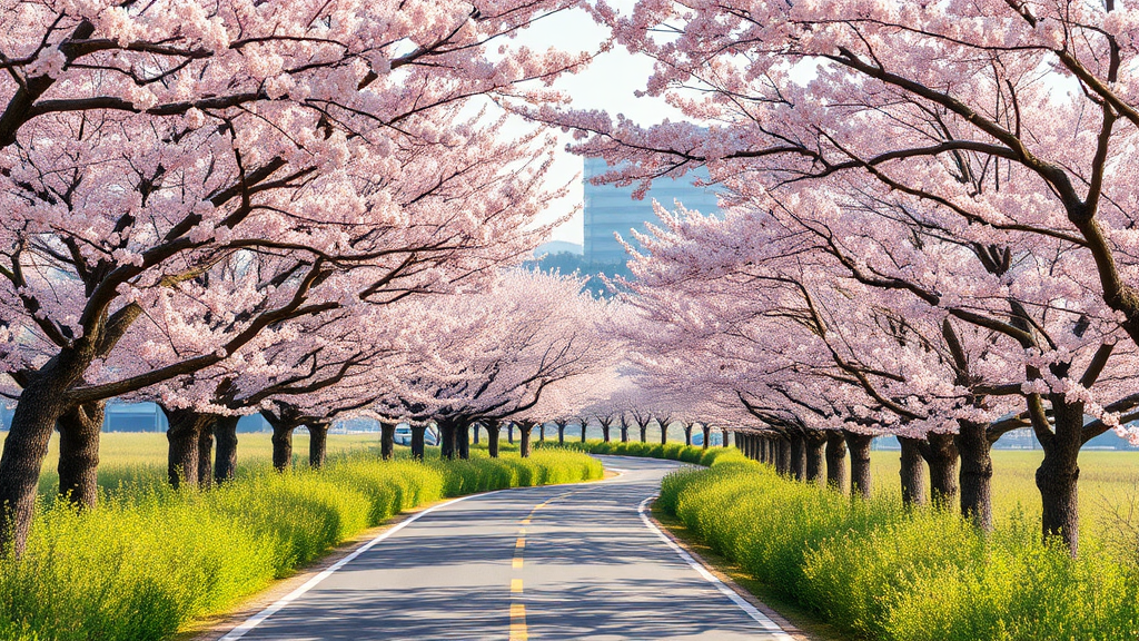 하동 십리벚꽃길 핵심 정보 및 특징 (realistic 스타일)
