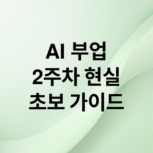 AI 부업
2주차 현실
초보 가이드 (AI 부업 2주차, 기대와 달랐던 점)