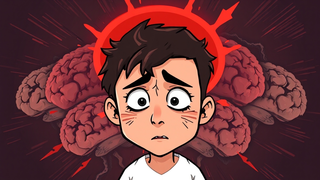 자가면역 뇌염 증상 (cartoon 스타일)