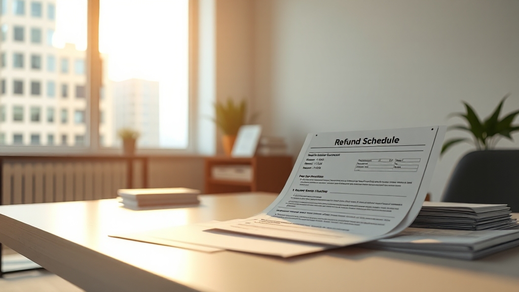 환급 일정 및 절차 안내 (realistic 스타일)