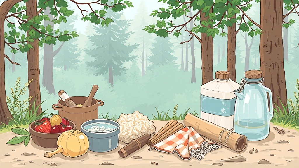 캠핑장에서 물 아끼는 방법 (illustration 스타일)