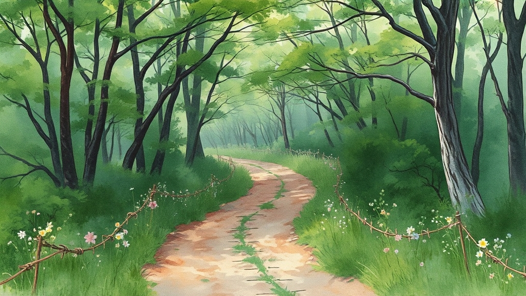 우이령길, 역사를 만나다 (watercolor 스타일)
