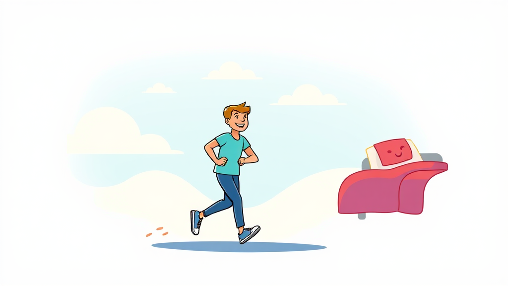 건강수명 위한 생활 습관 (cartoon 스타일)