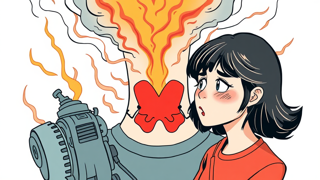 갑상선기능항진증 원인 분석 (illustration 스타일)