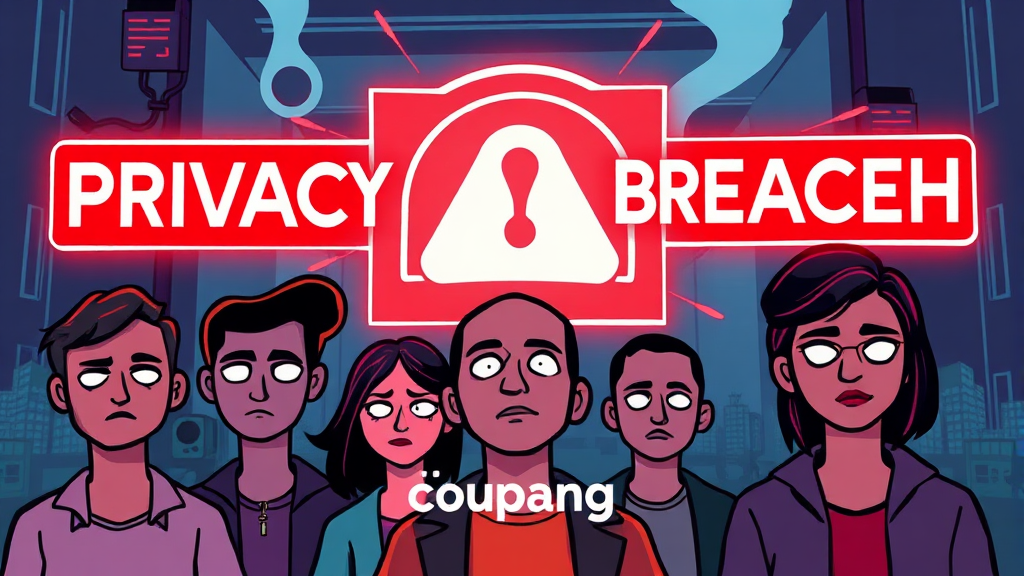 쿠팡 개인정보 유출 개요 (cartoon 스타일)