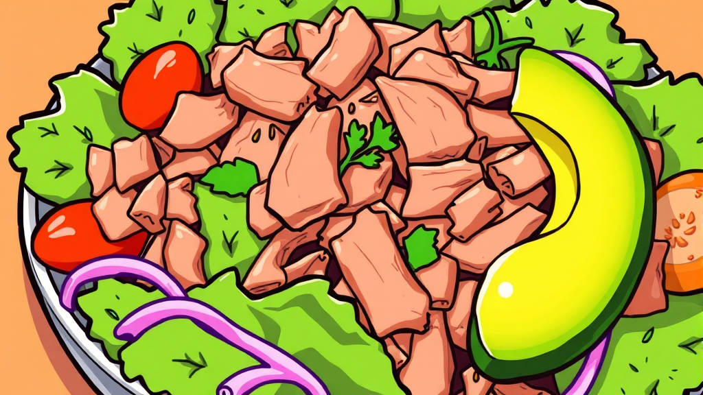 폴드포크 샐러드, 영양 & 가격 정보 (cartoon 스타일)