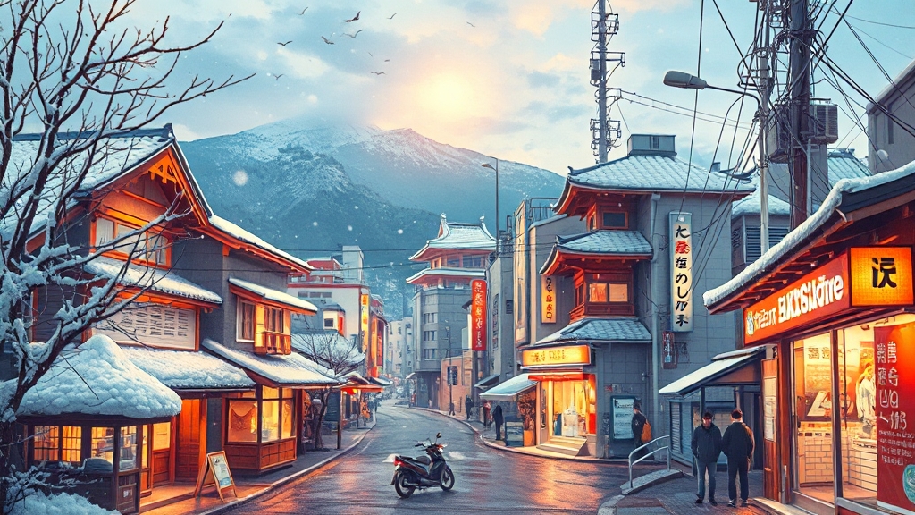 12월 인기 해외 여행지 추천: 일본 (realistic 스타일)