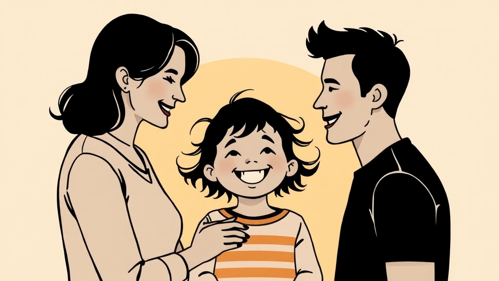 자녀 양육 계획, 핵심은 아이의 행복 (illustration 스타일)