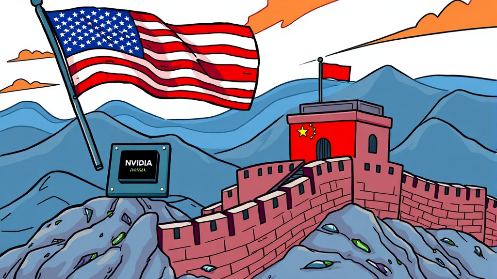 미국의 대중 반도체 수출 통제 전략 (cartoon 스타일)