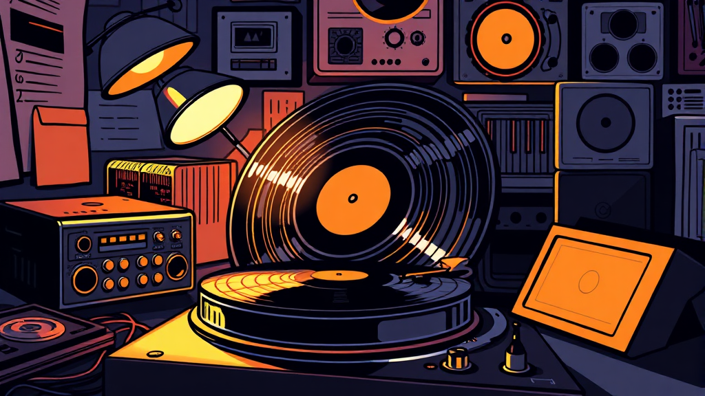 아날로그 스튜디오 탐험 (illustration 스타일)