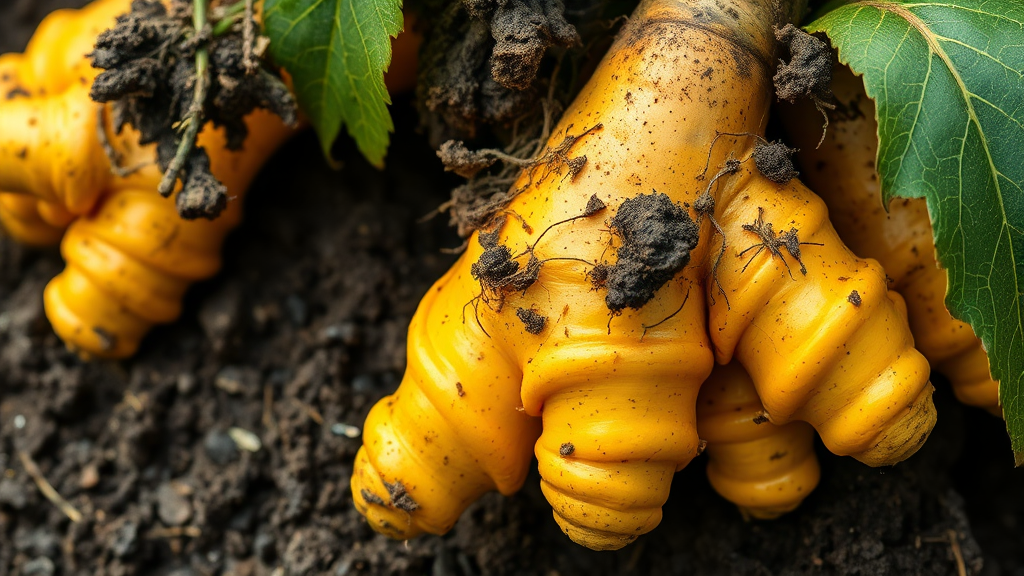 신선한 생강 고르는 법 (realistic 스타일)