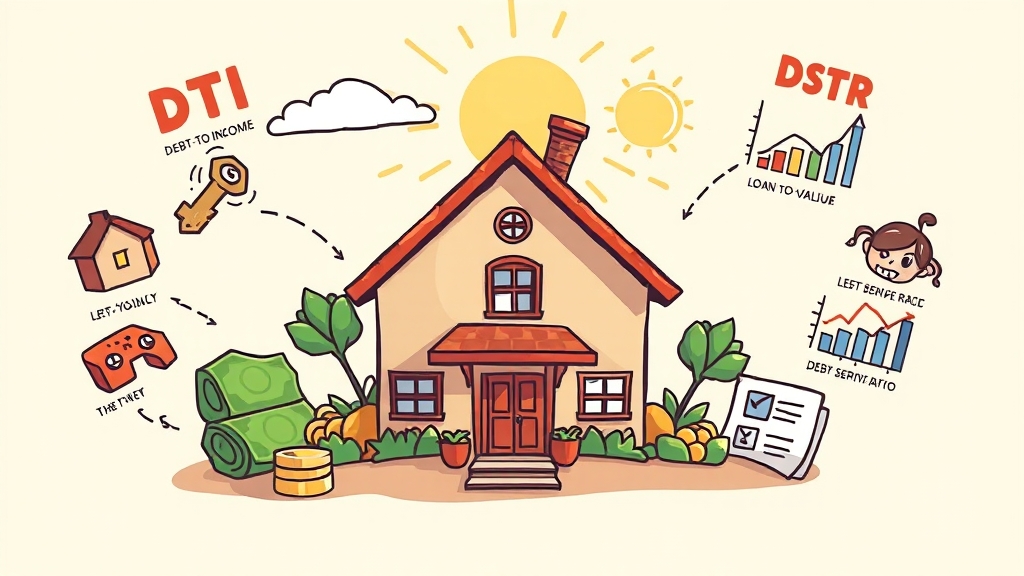 DTI, LTV, DSR 차이점 비교 (cartoon 스타일)