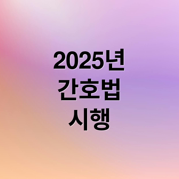 2025년
간호법
시행 (간호법 시행령 시행규칙)