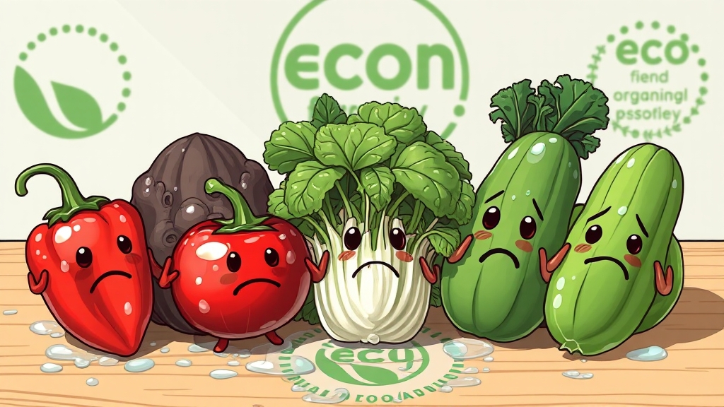 농약 걱정 채소 5가지 (illustration 스타일)