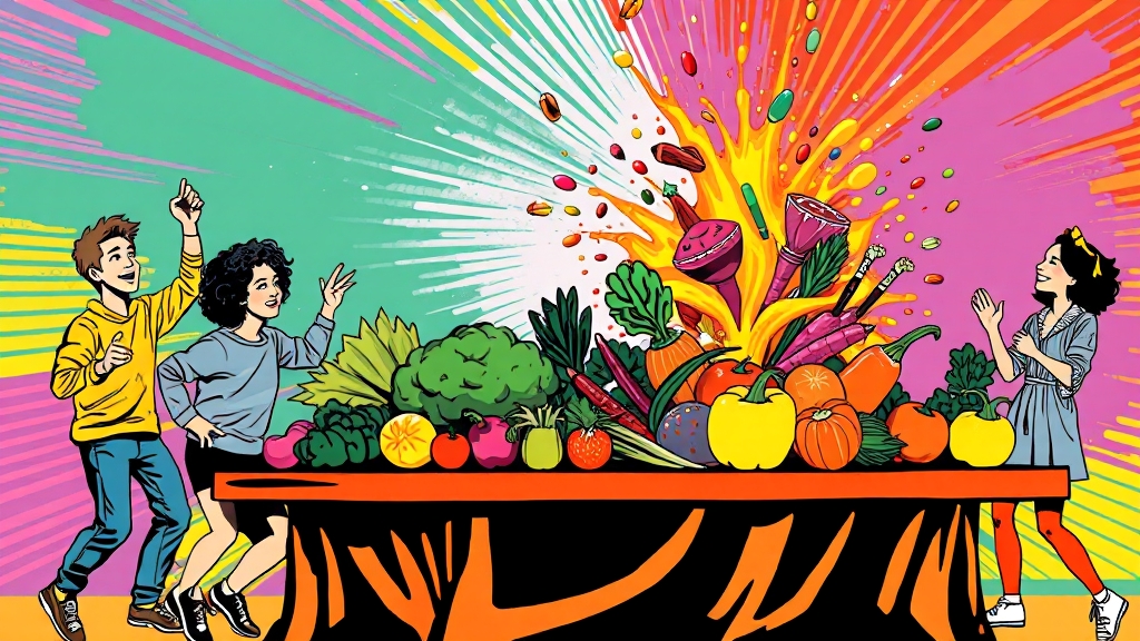 봄나물의 건강 효능 (popart 스타일)