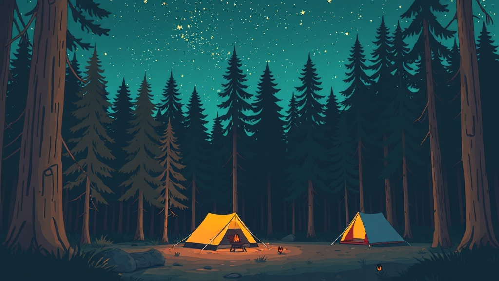 장태산 캠핑장 소개 & 예약 (illustration 스타일)