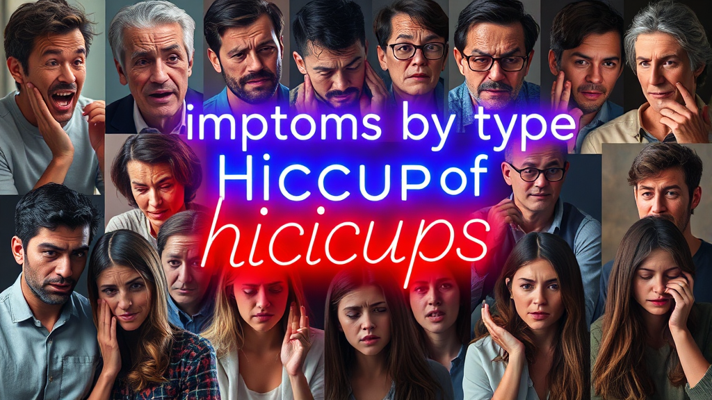 딸꾹질 유형별 증상 (realistic 스타일)