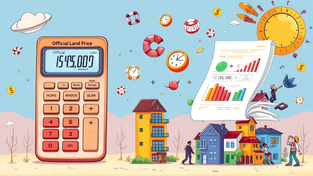 부동산 세금, 공시지가 활용 사례 (cartoon 스타일)