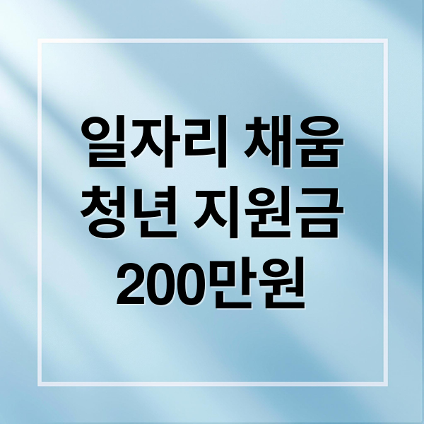 일자리 채움
청년 지원금
200만원 (일자리채움 청년지원금 200만원)