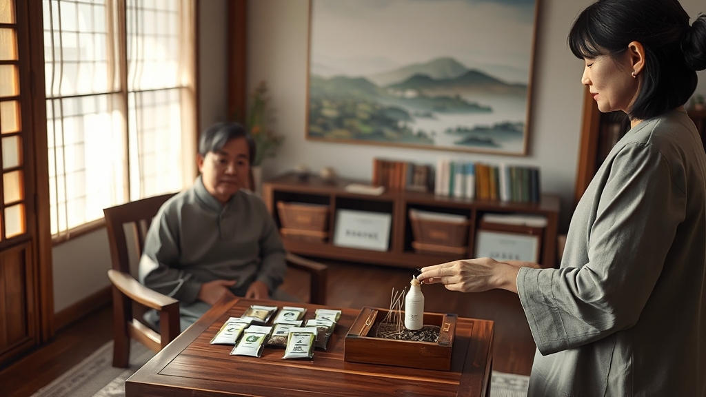 한의학적 치료 접근 (realistic 스타일)