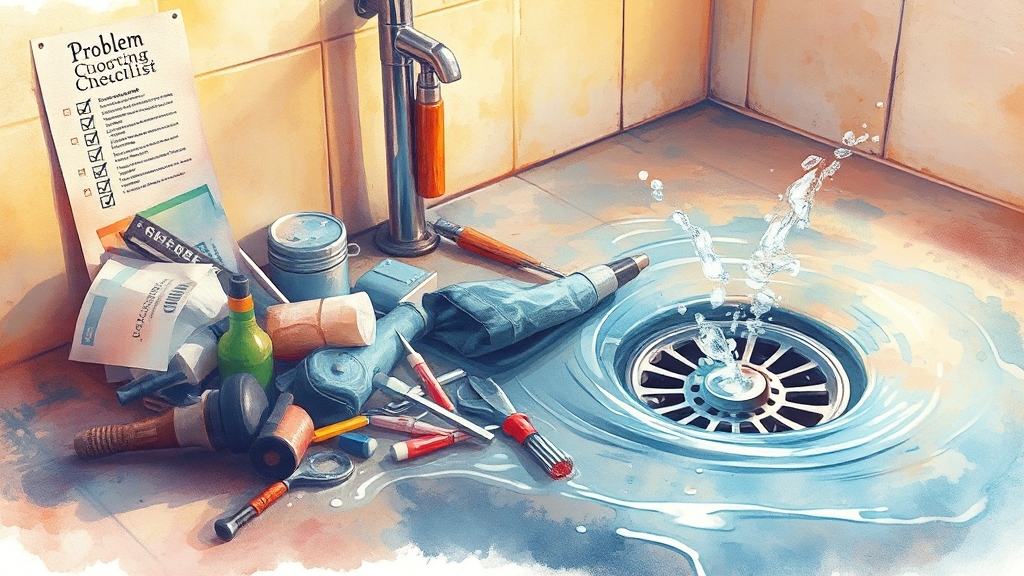 물이 안 빠져요! 문제 해결 (watercolor 스타일)