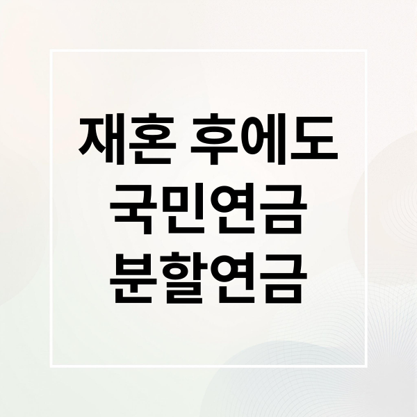 재혼 후에도
국민연금
분할연금 (국민연금 분할연금 신청방법 재혼)