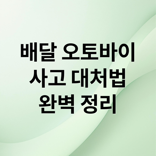 배달 오토바이
사고 대처법
완벽 정리 (배달 오토바이 사고 처벌)
