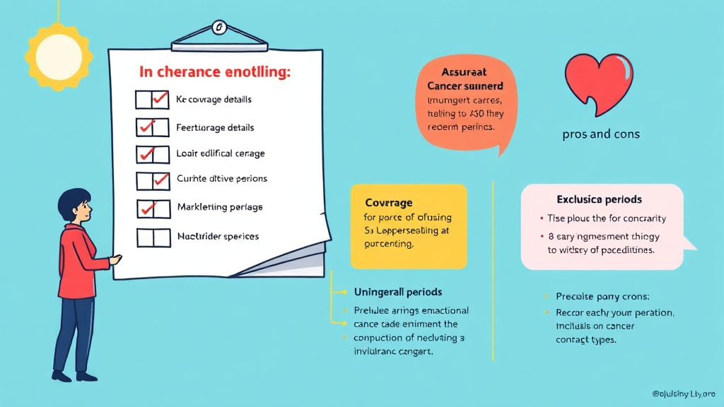 암 보험 가입 전 반드시 확인해야 할 사항들 (cartoon 스타일)