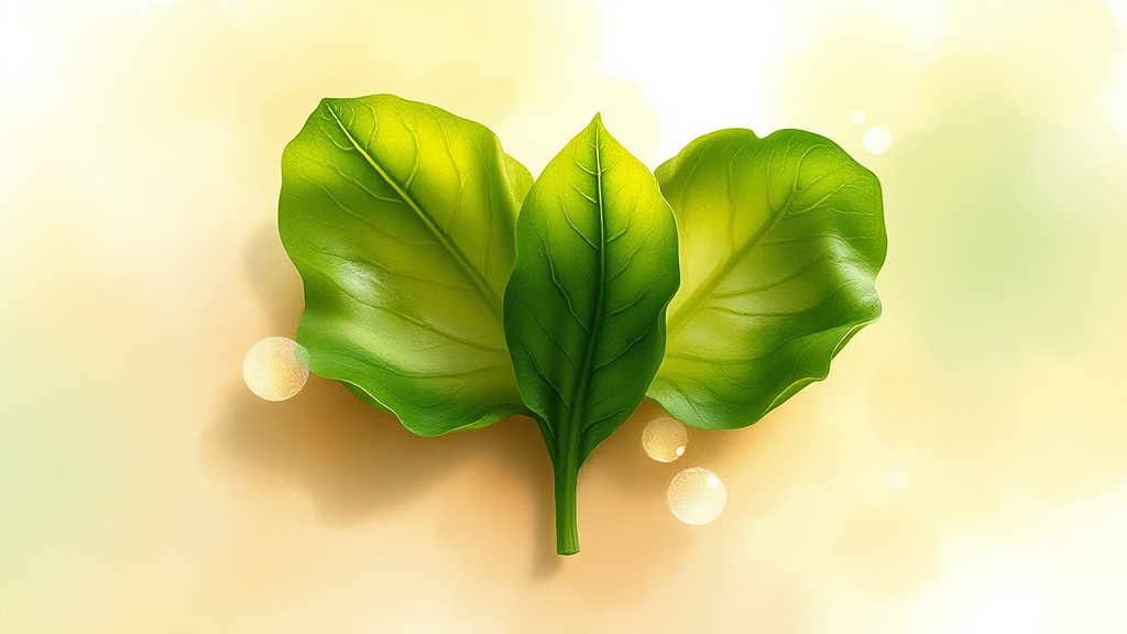 시금치의 놀라운 영양 성분 (watercolor 스타일)